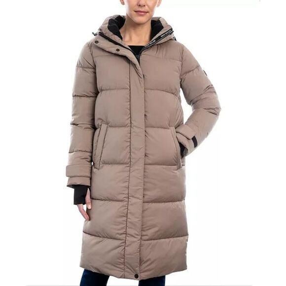 🆕️ Michael Kors Long Hooded Puffer Coat in Sand - Picture 1 of 13